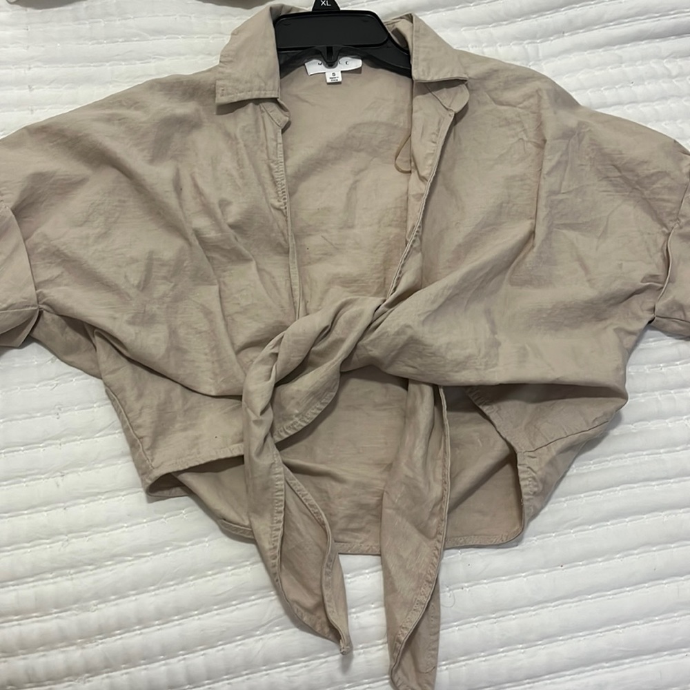 Oversized small shirt crop top